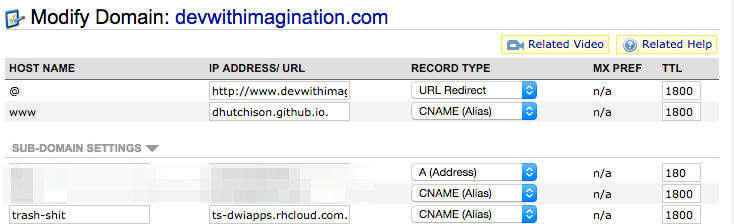Namecheap domain options