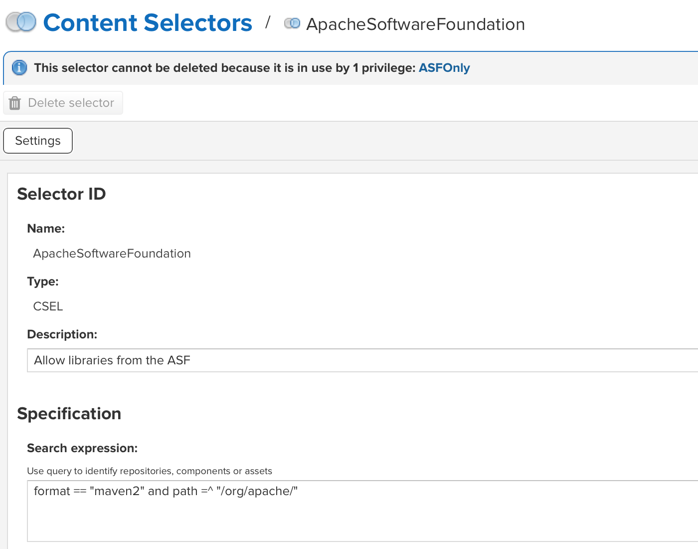ASF Content Selector