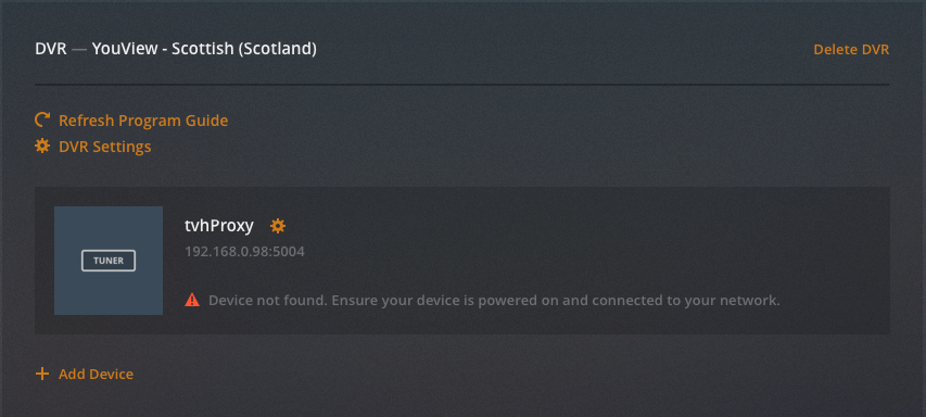 Plex Tuner Device Not Found